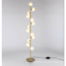 Home standing Light Decorative Indoor Glass Ball floor Lamp luxury gold wrought iron floor lamp